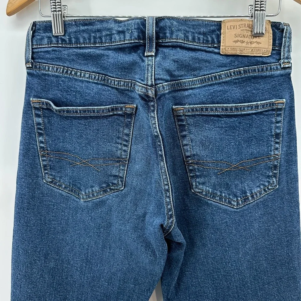Levi Strauss Signature Jeans Mens Blue Denim Athletic Skinny 5-Pocket Outdoor